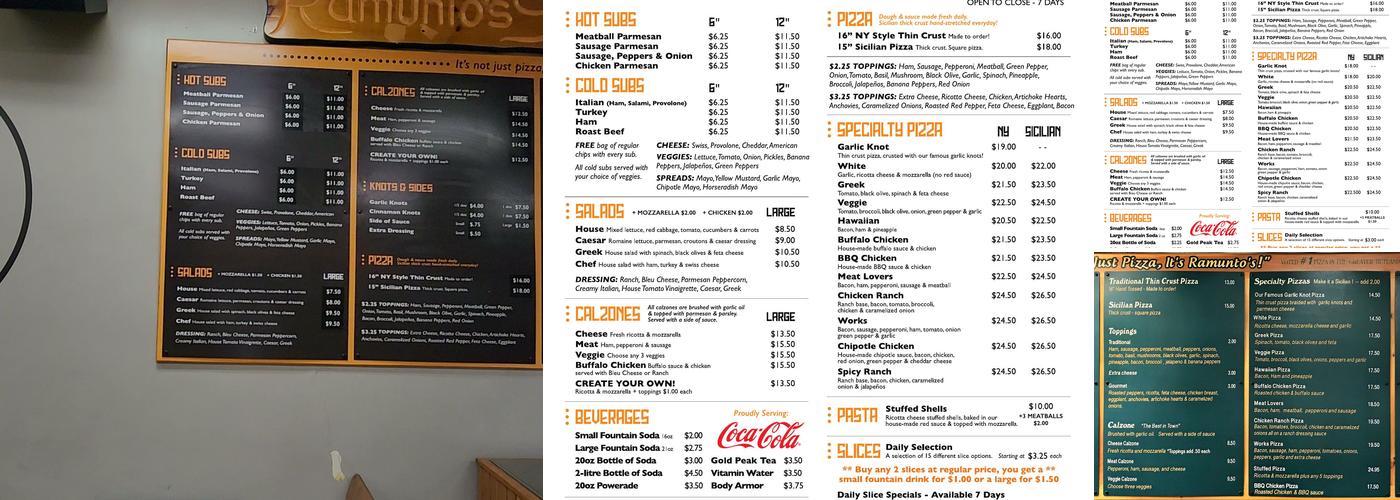 Ramunto's Menu