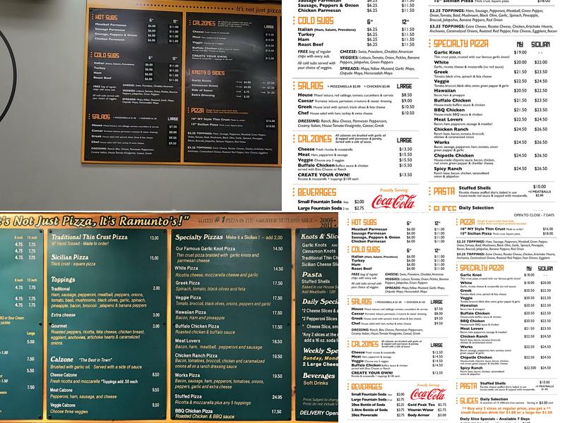 Ramunto's Menu