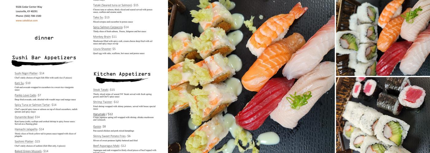 Sake Blue Menu