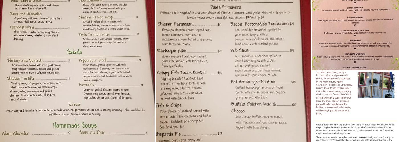 Cattails Menu