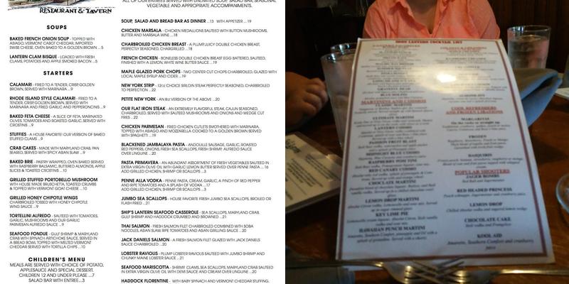 Iron Lantern Restaurant Menu