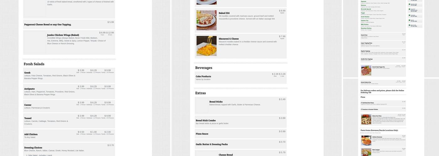 Riverside Pizza Menu