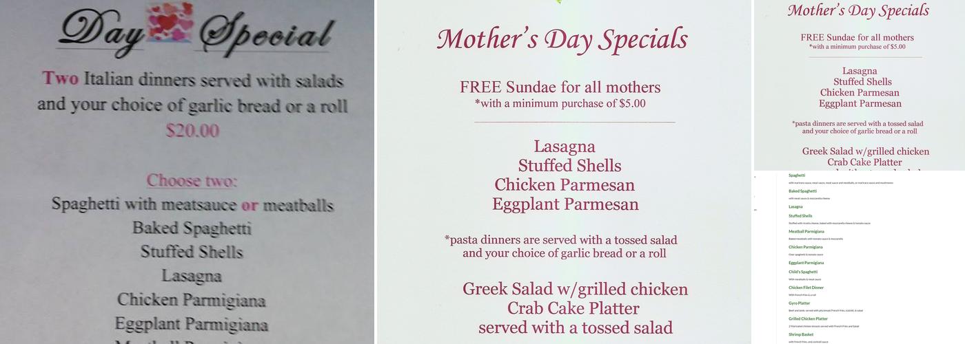 M & P Pizza Restaurant Menu