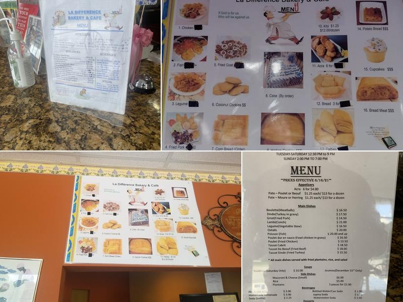 La difference bakery & caffee Menu