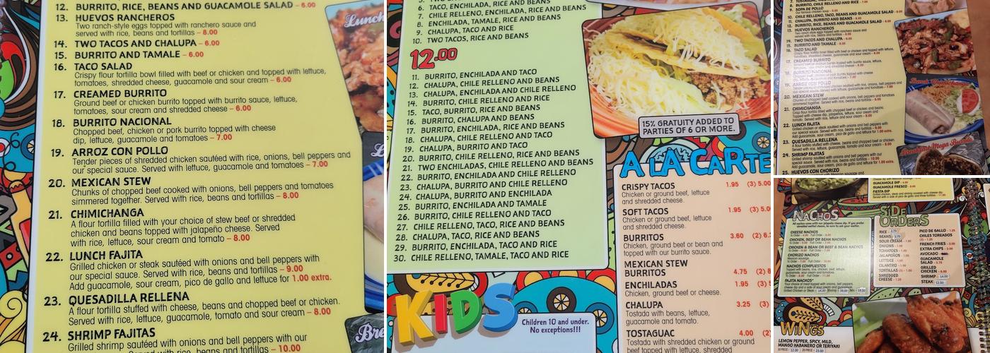 Cozumel Menu