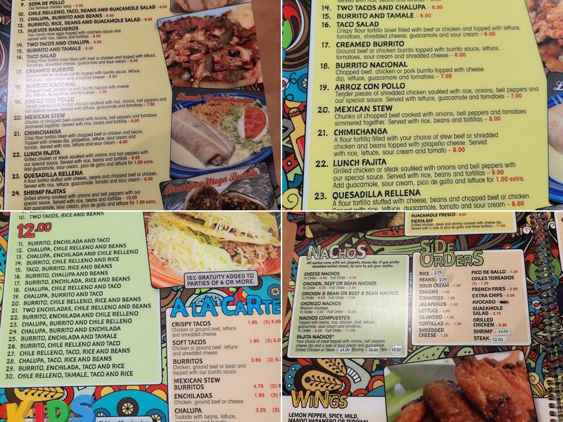 Cozumel Menu