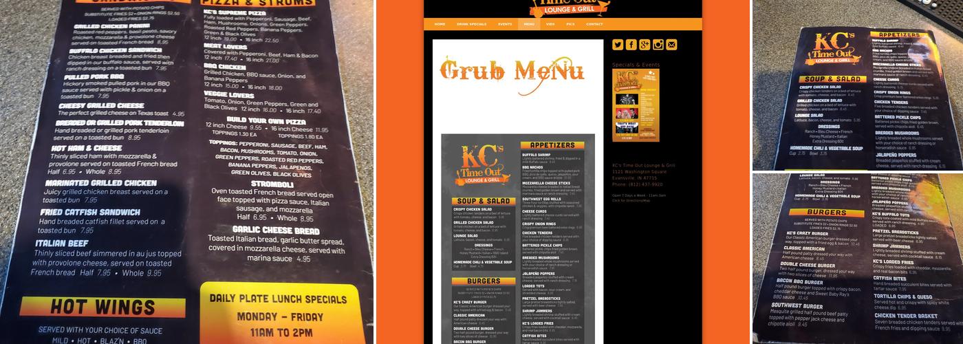 KC's Time Out Lounge and Grill Menu