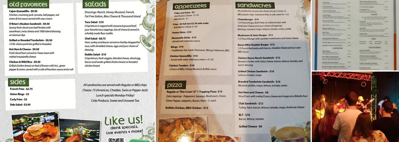 O'Brian's Sports Bar & Grill Menu
