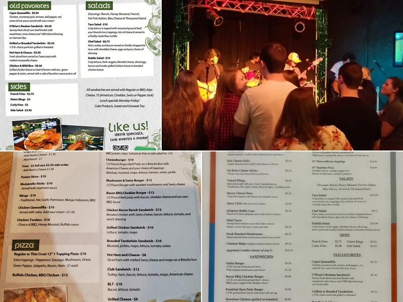 O'Brian's Sports Bar & Grill Menu