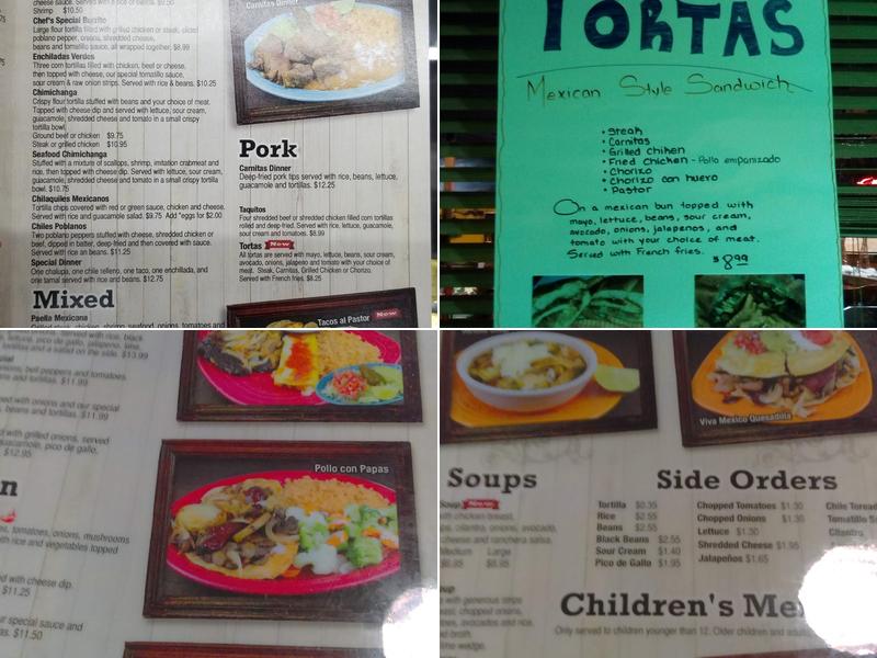 Viva Mexico Mexican Restaurant Menu