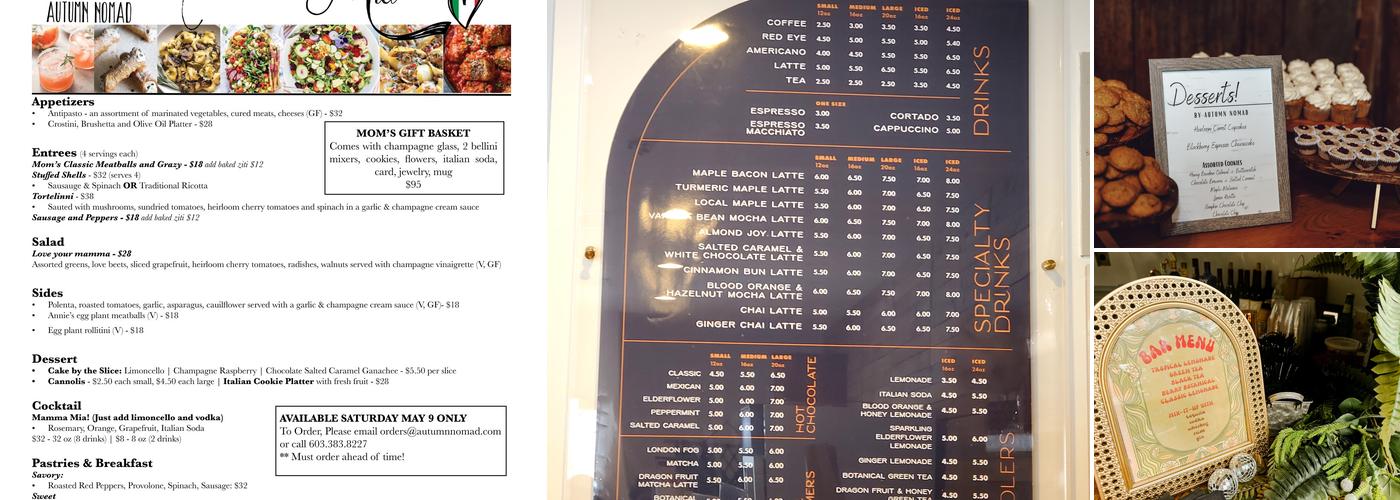 Autumn Nomad Cafe Menu