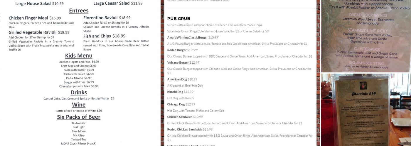 McGraths Tavern Menu