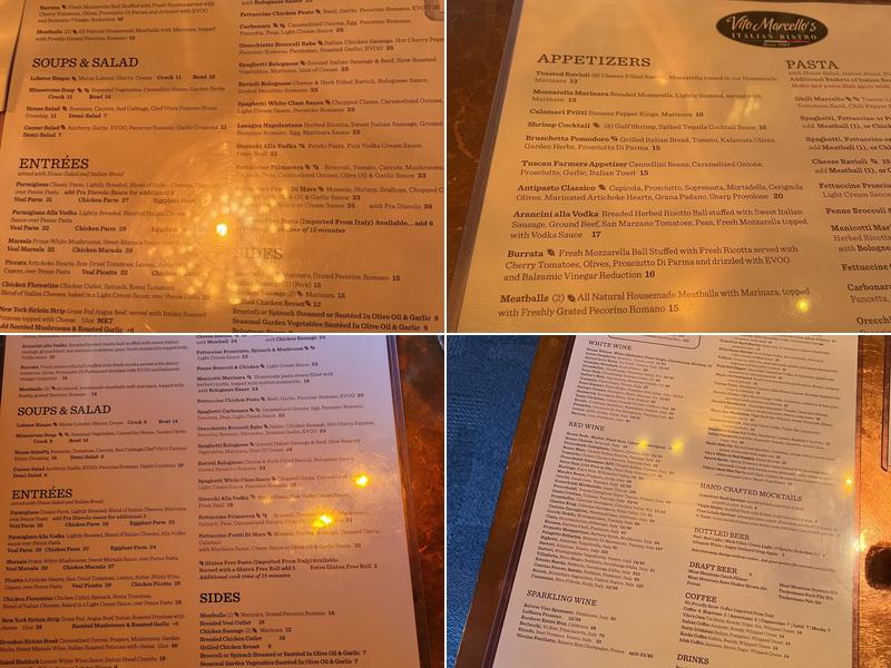 Vito Marcello's Italian Bistro Menu