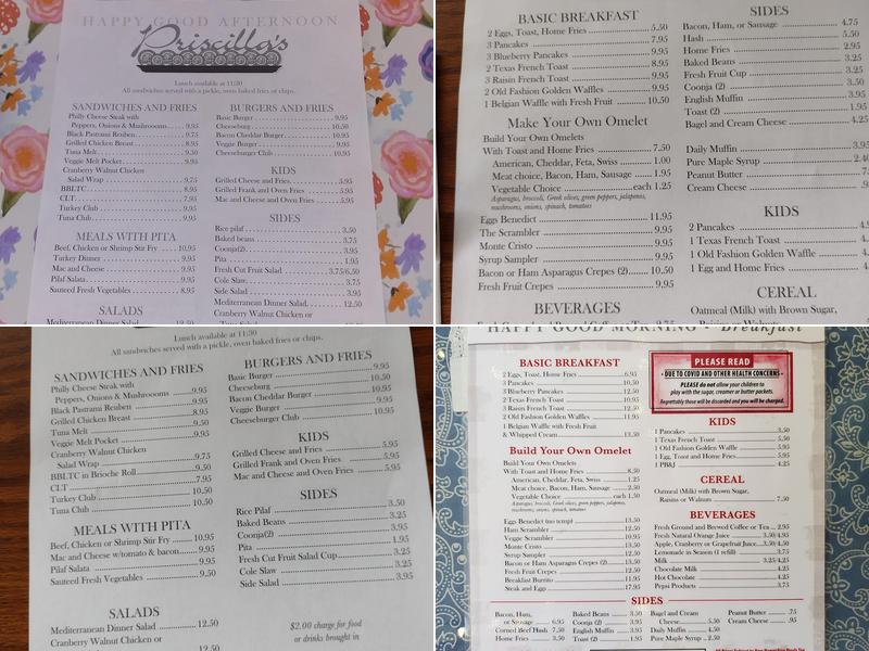 Priscilla's Menu