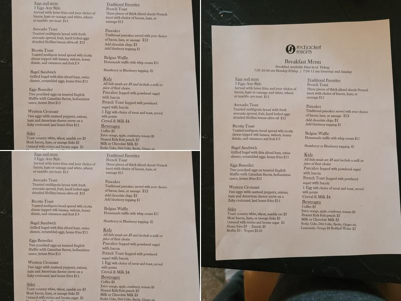 Champney's Restaurant Menu