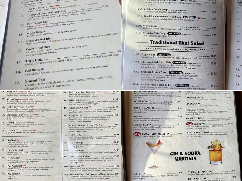 Taste of Thai Menu