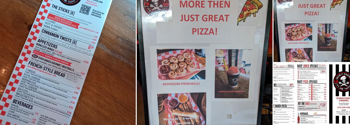 Greek's Pizzeria Menu