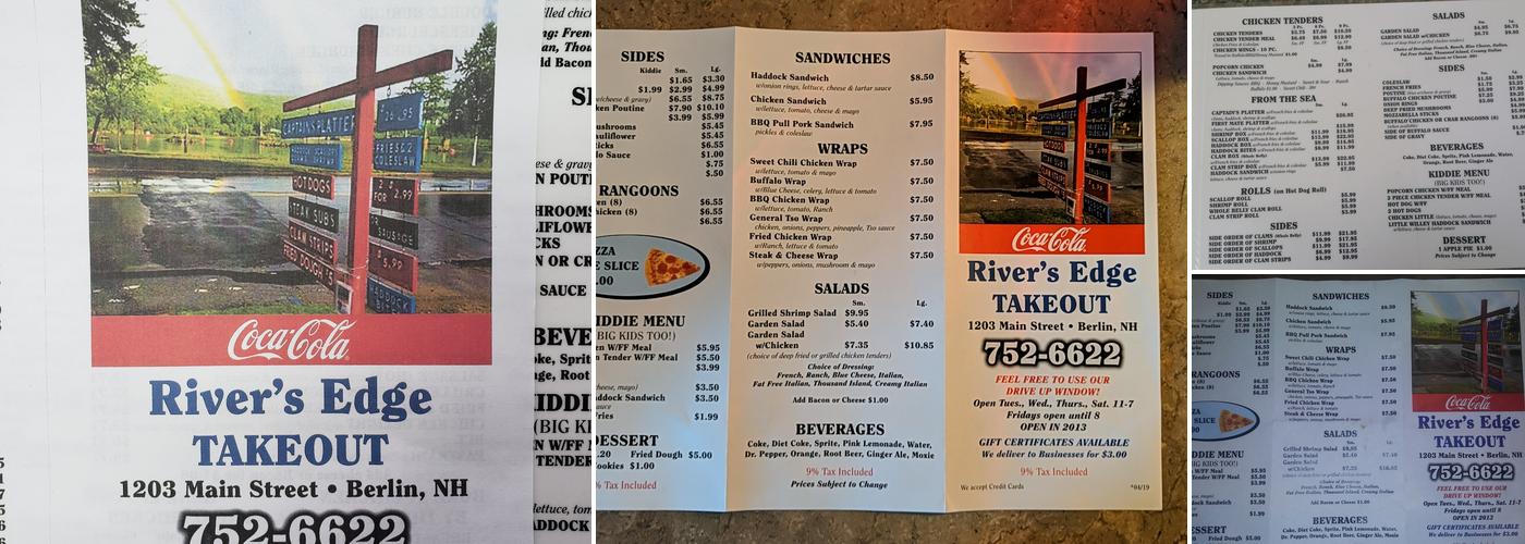 River's Edge Takeout Menu