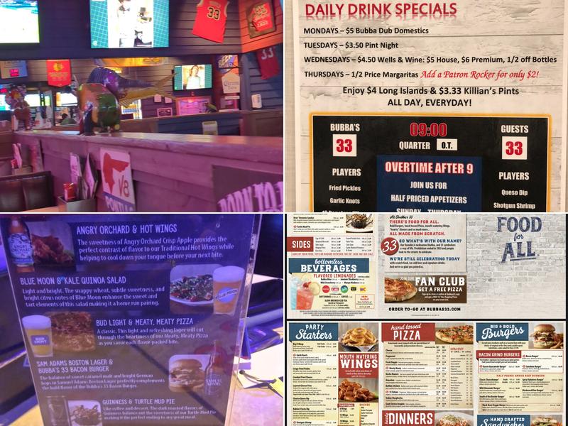 Bubba's 33 Menu