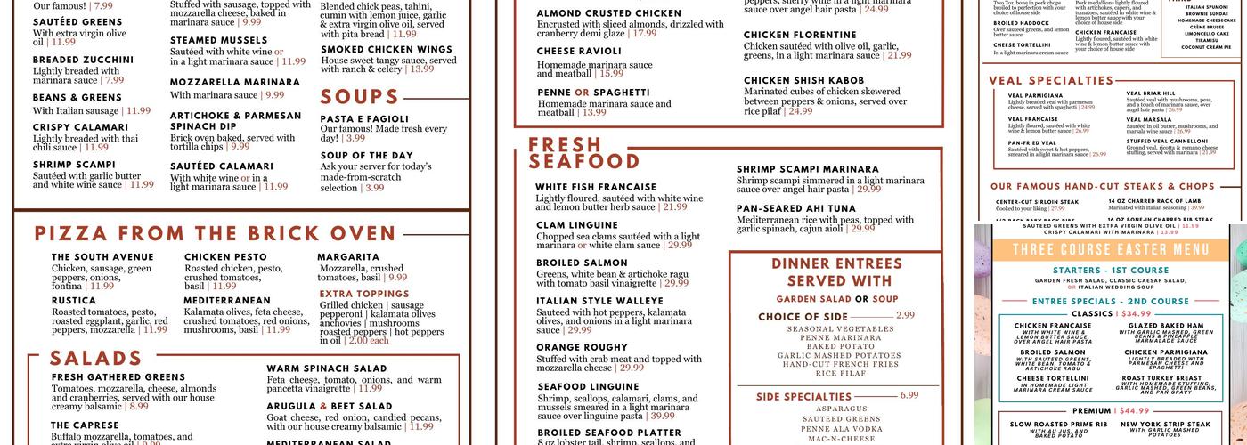 Cafe 422 Menu