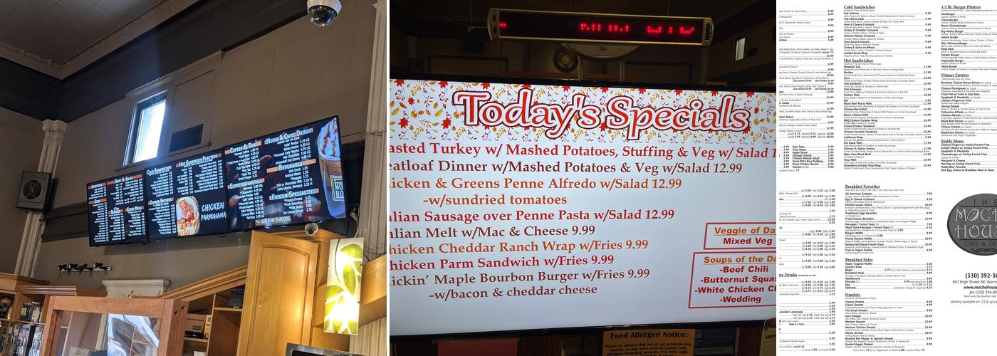 The Mocha House - Warren Menu