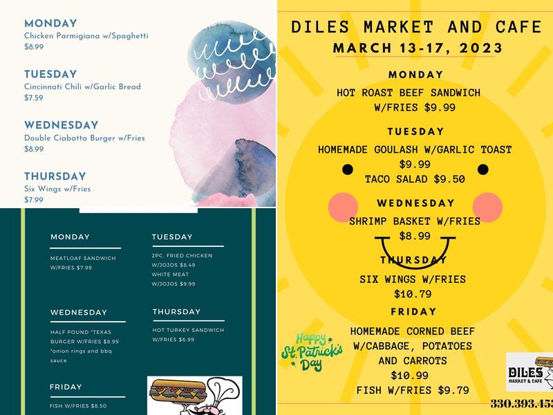 Diles Market & Cafe Menu