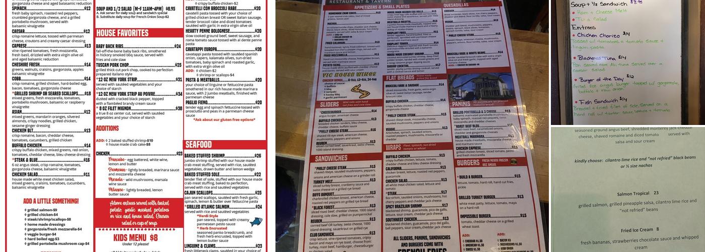 Victorian House Restaurant & Tavern Menu