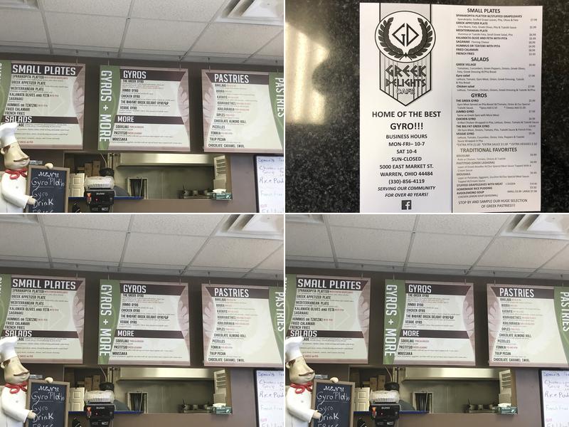Greek Delights Cafe Menu
