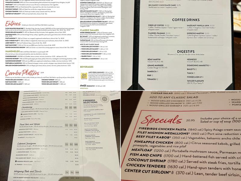 Firebirds Wood Fired Grill Menu