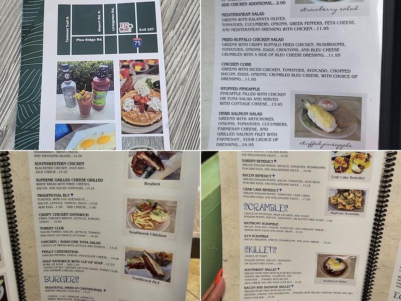 EJ's Bayfront Cafe Menu