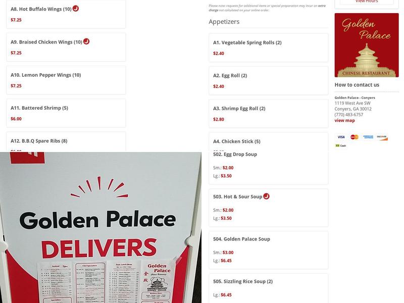 Golden Palace Menu