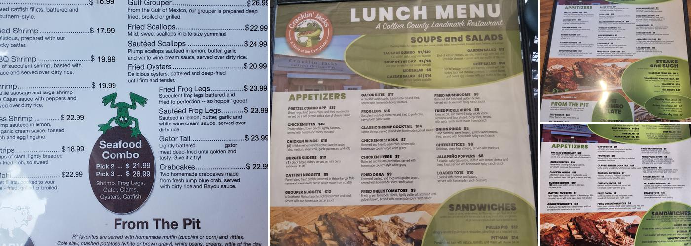 Cracklin' Jack's Menu