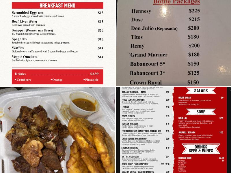 New level's bar & grill Menu