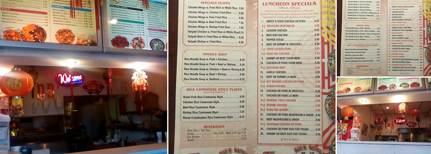 Rice King Menu