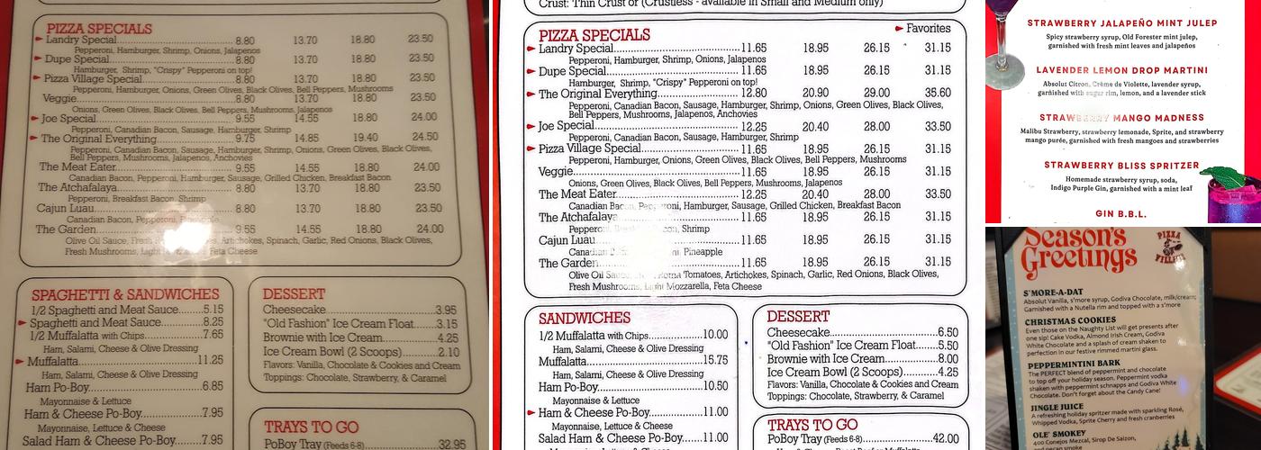 Pizza Village Menu
