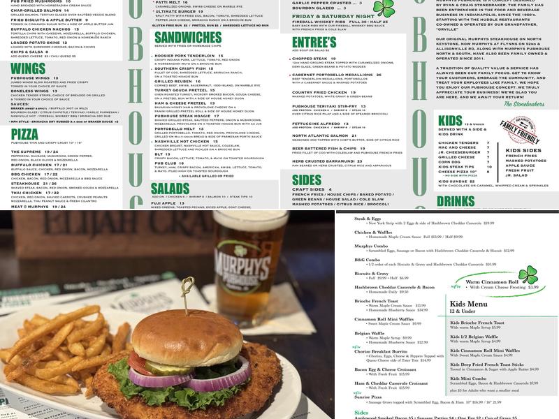 Murphys PubHouse Menu