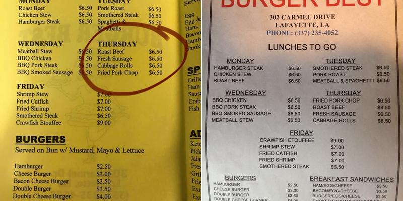 Burger Best Menu