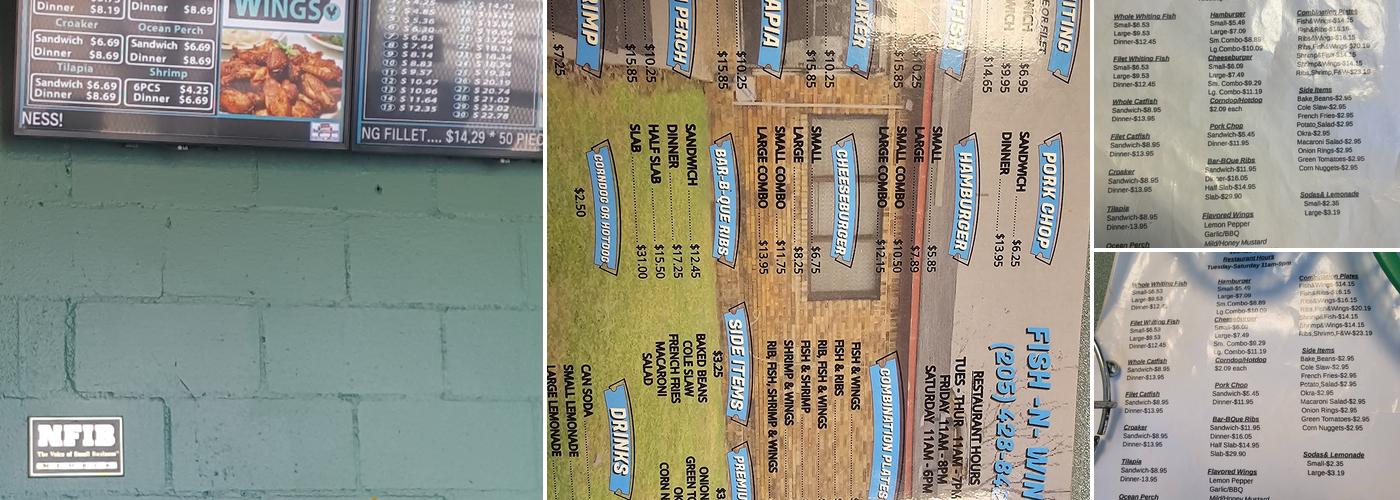 Fish & Wing Menu
