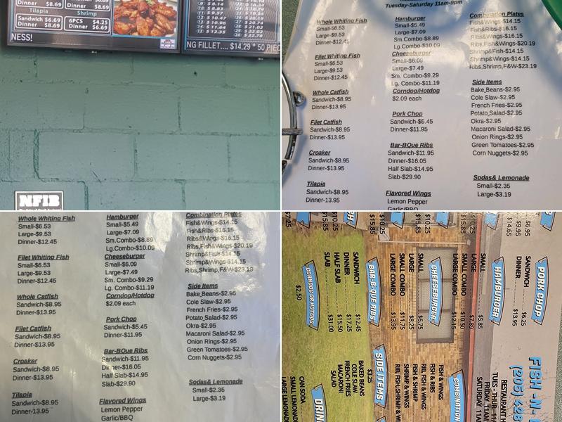 Fish & Wing Menu