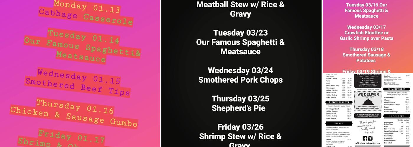 Office Hours Sandwich Shop Menu