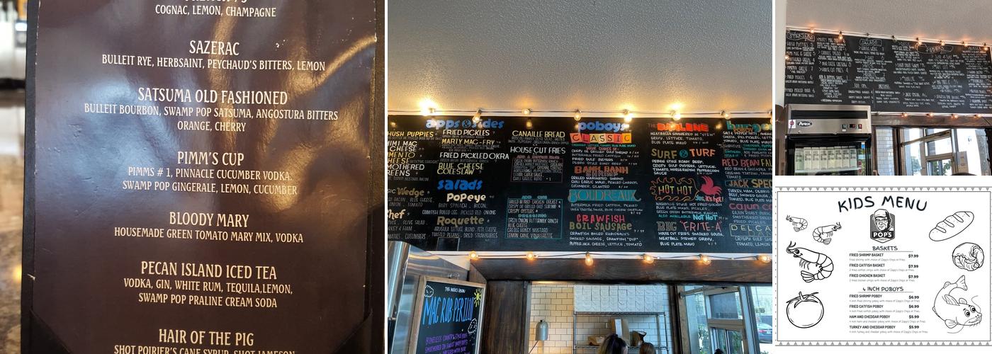 Pop's Poboys Menu