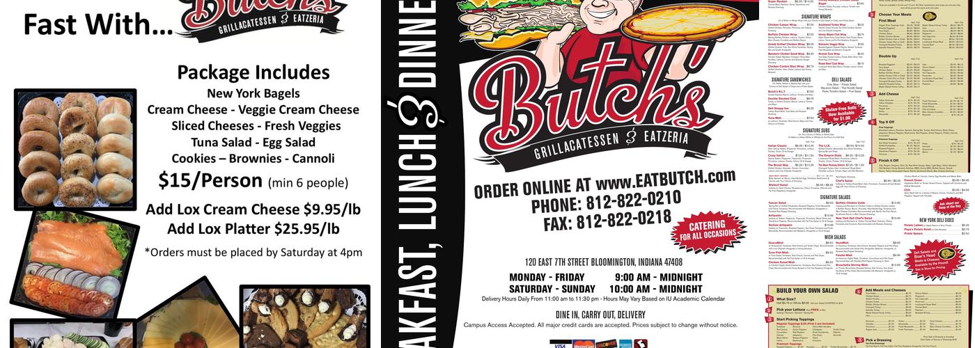 Butch's Menu