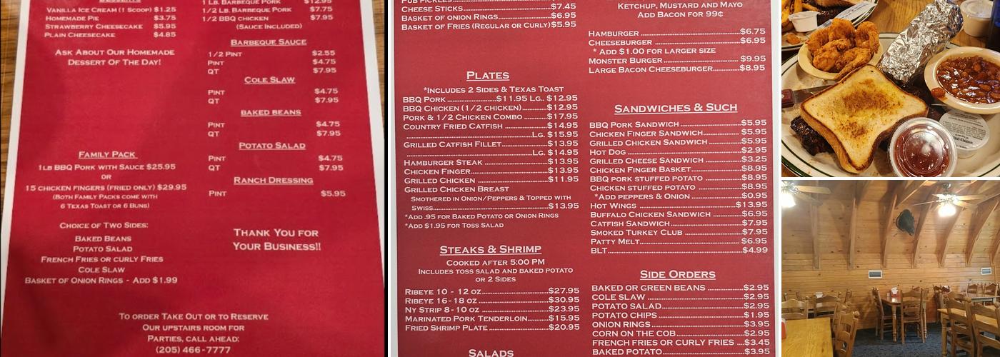 Al & Mick's Barbeque Menu