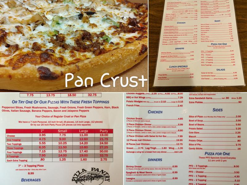 Ellettsville Pizza Pantry Menu