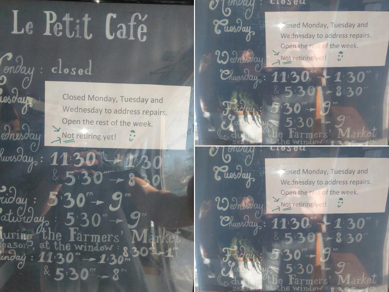 Le Petit Cafe Menu