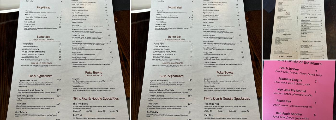 Nhi Taste of Asia Menu