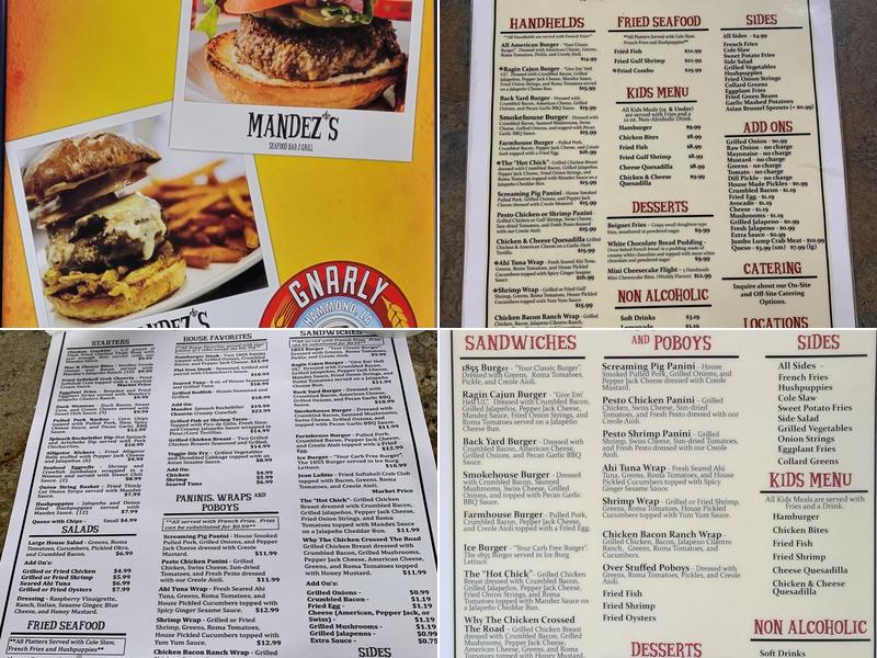 Mandez's Seafood Bar & Grill - LAFAYETTE LOCATION Menu