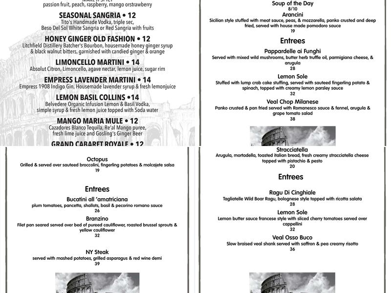 Colosseo Restaurant & Pizza Menu