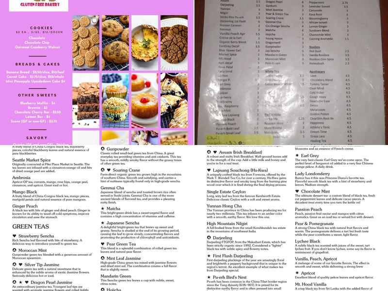 BloomingTea Menu