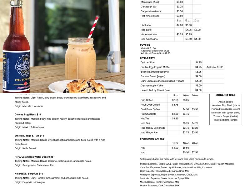 Needmore Coffee Roasters Menu